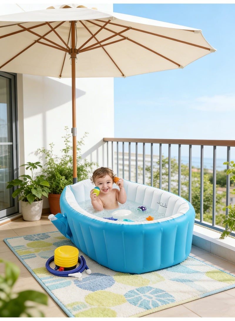 Bestway Inflatable Baby Bath Tub Comfortable Bather Foldable Inflatable Bathtub Wtih Mattress Inflatable Air Pump - Image 3